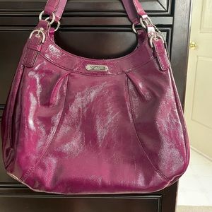 Coach Purple Patent Leather Hobo Purse